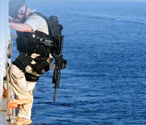Freeboard is the height between a ship’s deck and its waterline, or the distance from the water to the rail. (SWAT Digest Image)