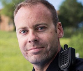 Officer Kevin McCormick suffered a gunshot wound just above his right eye April 29. (Sioux City Police image)