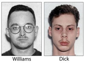 This undated, combination file photo shows Danial Williams, left, and Joseph Dick, who were serving life sentences in Virginia prisons. (The Virginian-Pilot via AP File)