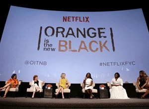 Show Creator Jenji Kohan, Kate Mulgrew, Taylor Schilling, Uzo Aduba, Danielle Brooks and Laverne Cox seen at Netflix
