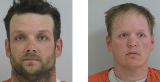 Troy Traut (left) and Jacob Larson (right) were arrested and charged with fatally beating Steve Hlinsky. (Photo/Douglas County Sheriff’s Office)