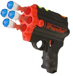 Photo Courtesy PepperBallDeviating from PepperBall's stock of carbine rifle launchers, the PepperBall SA-4 Launcher is a handheld, 4-shot launcher meant to provide mobility in addition to hot pepper's effectiveness in establishing compliance.