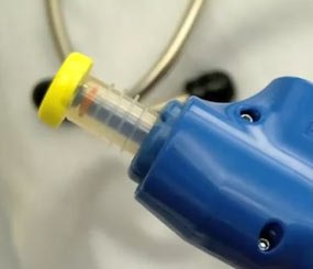 PharmaJet's needle-less injection technology can reduce the prevalence of contraband needles, which will cut down on drug use and the spread of disease. (Image via PharmaJet)