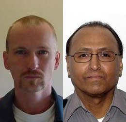 Inmate Daniel Henry (left), who attacked Officer Sam Olivo (right) with a pitchfork on a work duty in Mich. last month