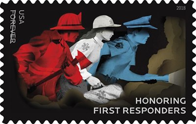The United States Postal Service will release the new stamp honoring first responders at a dedication ceremony on Sept. 13. (Photo/USPS)