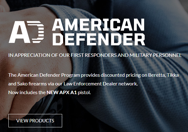Beretta American Defender Program: Discounted Pricing for First Responders