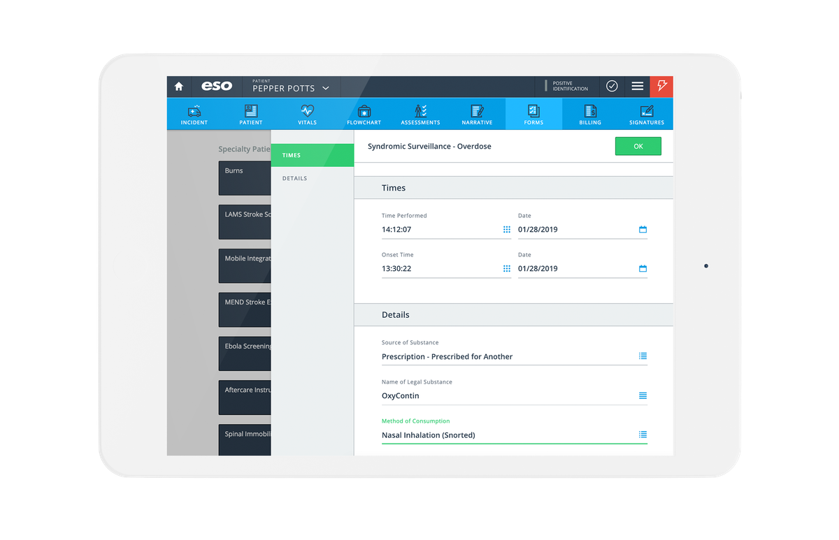 ESO Electronic Health Record (EHR), Specialty Forms