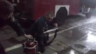 Russian firefighter water bazooka