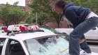 Comedians smash patrol cars on NY street