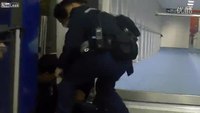Violence erupts between police and man at airport