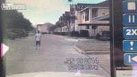 Officer plays catch with lonely child