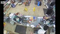 Store clerk shot in leg during robbery 