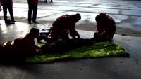 Air ambulance paramedic demonstration