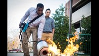 Students invent device using sound waves to put out fire