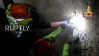 Firefighters rescue dog trapped in rubble