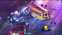 MTA bus, school bus collide in Baltimore