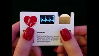 Business card with a working mini EKG