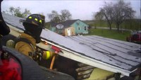 Helmet cam: Roof ops at Texas house fire