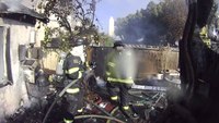 Helmet-cam: House fire with interior attack