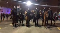 Houston Mounted officers, horses line dance during Super Bowl patrol