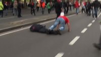 Brussels police chief knocked out during protest
