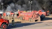 Okla. firefighters battling oil rig fire
