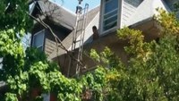 Firefighters rescue toddler from roof