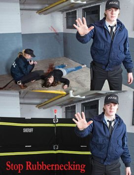 The Privacy Barrier System securing crime scene and evidence.