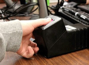 The Marion County Jail's new fingerprint scanner.
