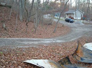 Photo NIOSH
Firefighter Jensen was near the bottom of the steep incline when struck.