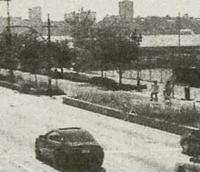 A still from a traffic camera that shows the car of Rashad Lewis was taken at 2:12 p.m., when he was jailed.