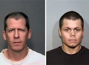 This combination of undated photos from the Megan's Law website shows suspects, Steven Dean Gordon, 45, left, and Franc Cano, 27, who were arrested on Friday, April 11, 2014, on suspicion of killing four women in Orange County, Calif. (AP Photo/Megan's Law)

