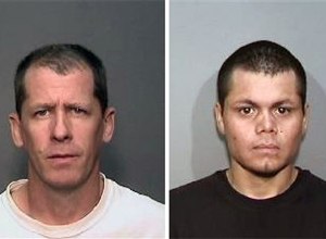 This combination of undated photos from the Megan's Law website shows suspects, Steven Dean Gordon, 45, left, and Franc Cano, 27, who were arrested on Friday, April 11, 2014, on suspicion of killing four women in Orange County, Calif. (AP Photo/Megan's Law)