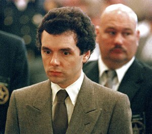 In this Sept. 1987 file photo, serial killer Donald Harvey stands before a judge during sentencing in Cincinnati. (AP Photo/Al Berhman, File)