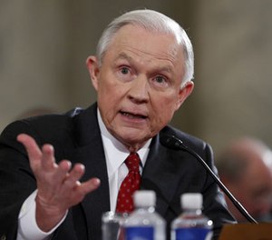 In this Jan. 10, 2017 file photo, then-Attorney General-designate, Sen. Jeff Sessions, R-Ala., testifies on Capitol Hill in Washington at his confirmation hearing before the Senate Judiciary Committee.