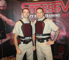 The StressVest is an offshoot of and uses the same technology as the ShocKnife, made by the same company.