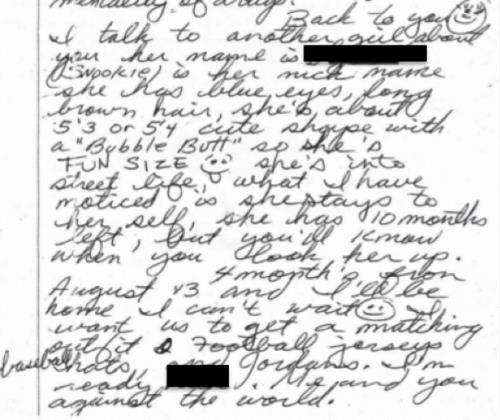 John Meekins explained that a letter such as this one would then prompt the trafficker to reach out to the target and entice her into his ring.