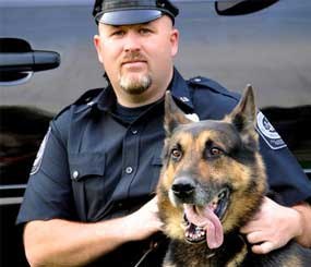 Folcroft Police Cpl. Christopher Eiserman and K9 Officer Umberto. (Photo courtesy Christopher Eiserman)