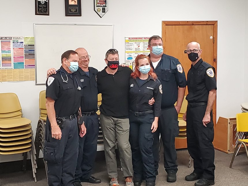 From left to right: Empress EMS Paramedics Richard Harvey, William Rothschild, Matthew Tuttle, Kelsey Dworjan, Brian Fleming and Ronald Pugh. (Photo/Empress EMS)