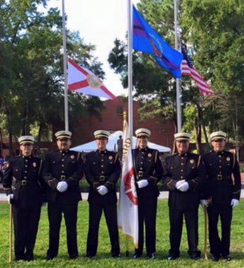 The Sarasota County Fire Department's Honor Guard uniforms are made of 100% wool fabric.