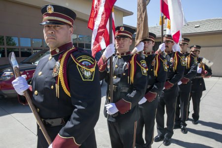 Yocha Dehe Fire Department firefighters sport black uniforms that signify "power, pride and professionalism," according to NAUMD.
