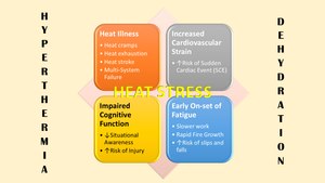 Figure 4. Hyperthermia and dehydration can severely impact health and job performance.
