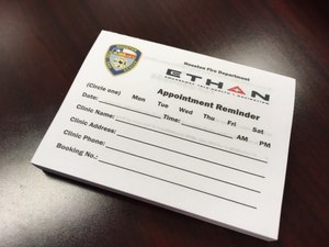 Medics leave cards with patients triaged through the ETHAN with follow-up clinic appointment information and a number to a free helpline staffed around the clock by nurses.