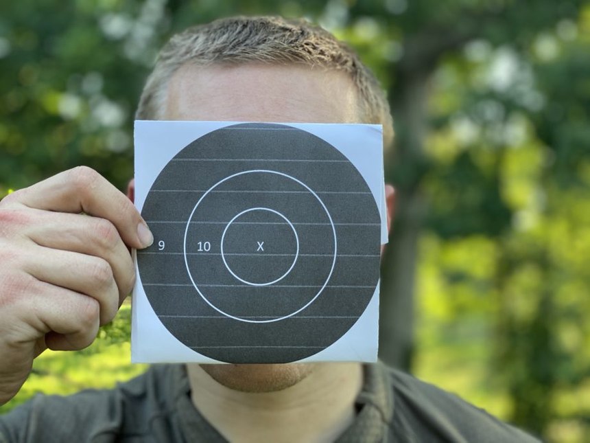 Here we see the B8 in relation to the face from the front.