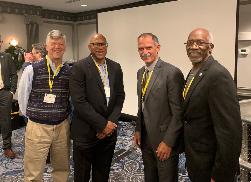 Truman Fire Forum meetings attendees (from left): Bill Webb, executive director, Congressional Fire Services Institute; Gregory Dean, fire chief, District of Columbia Fire and EMS; Marc Bashoor, fire chief, Highlands County (Florida) Fire Rescue, and executive editor, FireRescue1/Fire Chief; and Ernie Mitchell, former U.S. fire administrator.