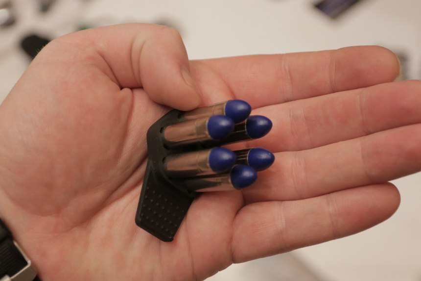 Zeta6 speed loaders are made of a soft compound that makes them lightweight and easy to reload.