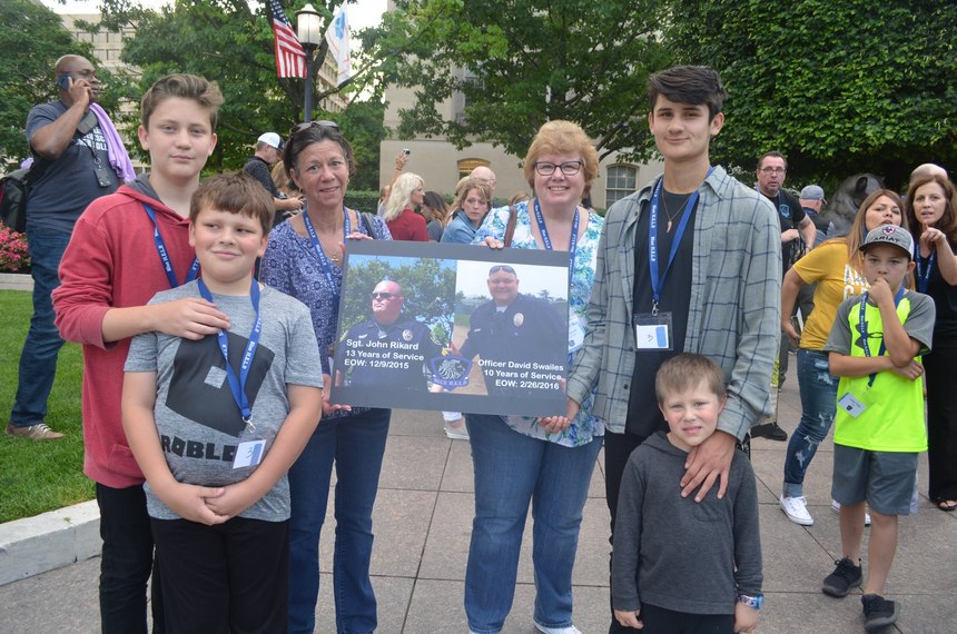 Children of Officer David Swailes lost to suicide on February 26, 2016, and a family member of Sgt. John Rikard lost to suicide on December 9, 2015, at the 2019 Blue H.E.L.P. Police Week event.