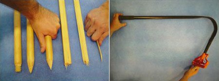 Wood handles can easily be fashioned into deadly weapons, but the Panther Pole bends and collapses if abused. (image/Briarwood Products)