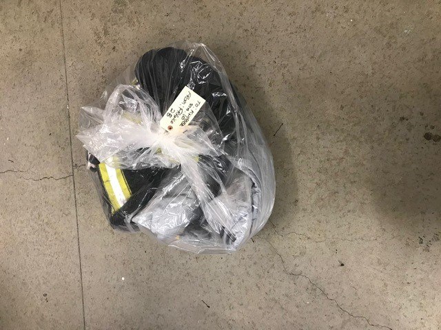 This cleaned helmet is ready for return to its assigned firefighter.