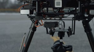 The drop release system on the DJI Matrice 600 Pro drone platform.